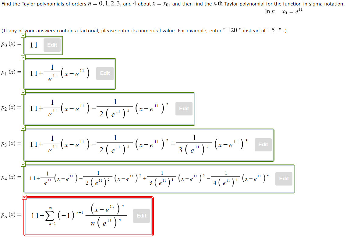 Solved Find The Taylor Polynomials Of Orders N 0 1 2 3 Chegg Com