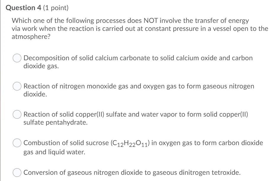 Solved which one of the following processes does NOT involve | Chegg.com
