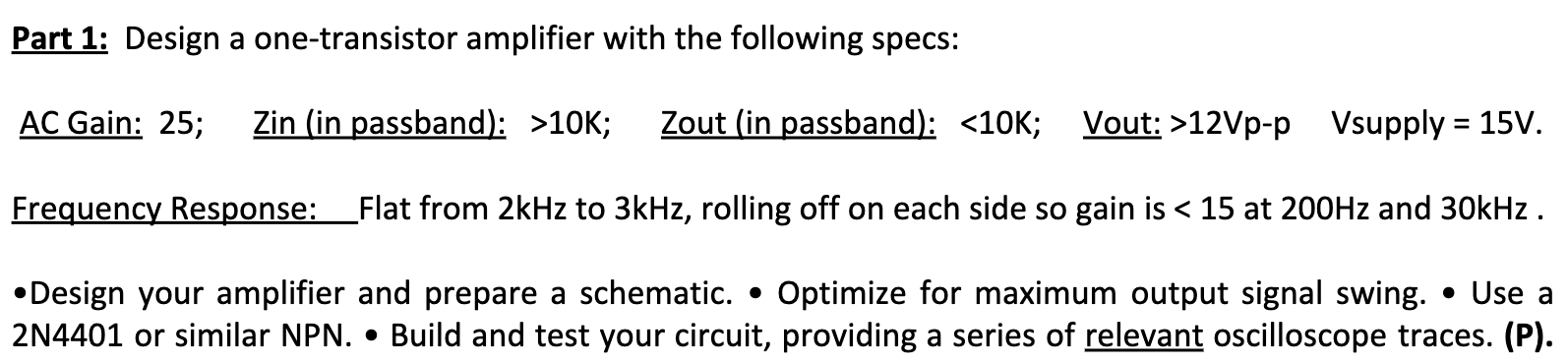 solved-part-1-design-a-one-transistor-amplifier-with-the-chegg