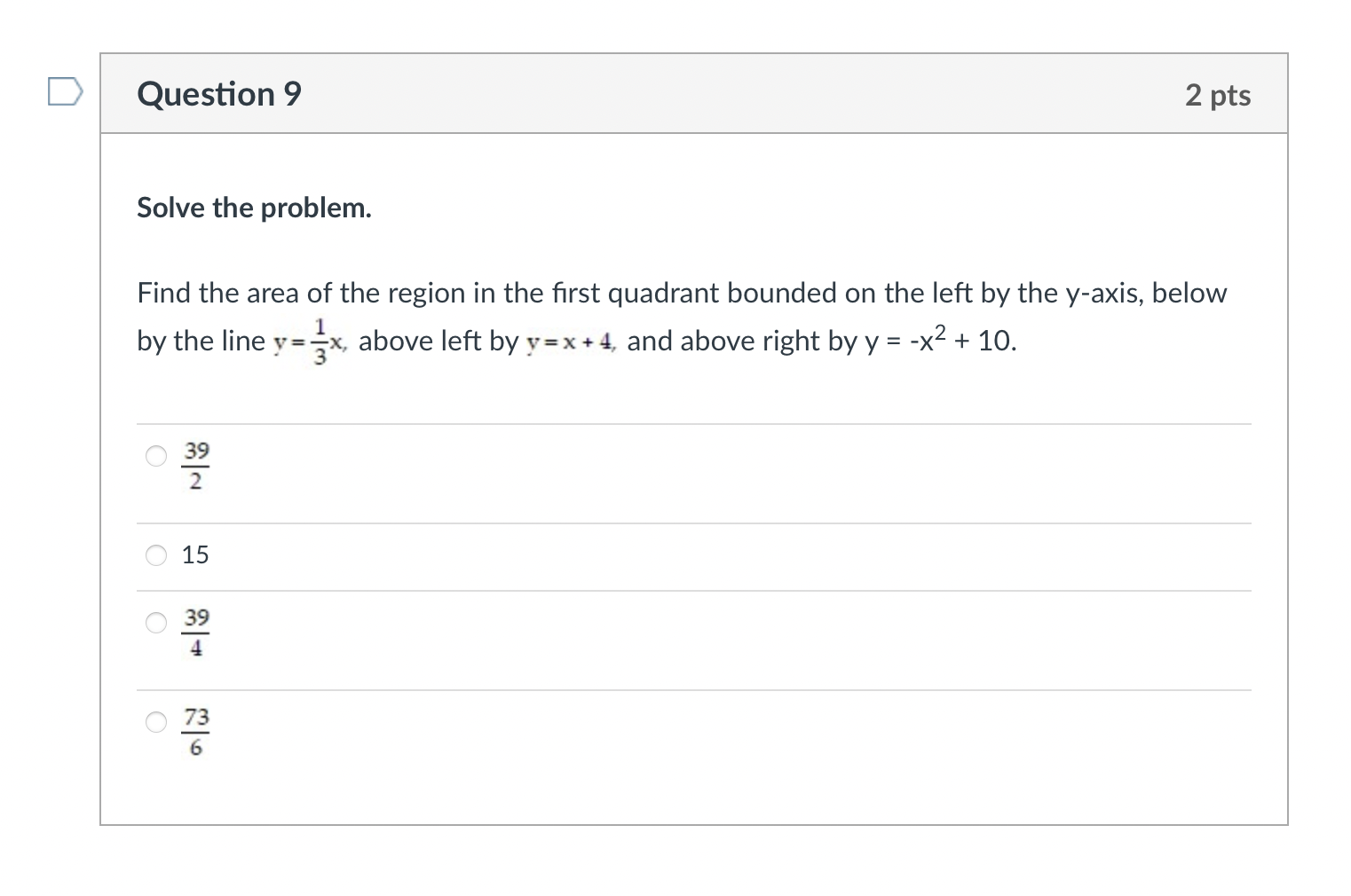 Solved Question 9 2 pts Solve the problem. Find the area of | Chegg.com