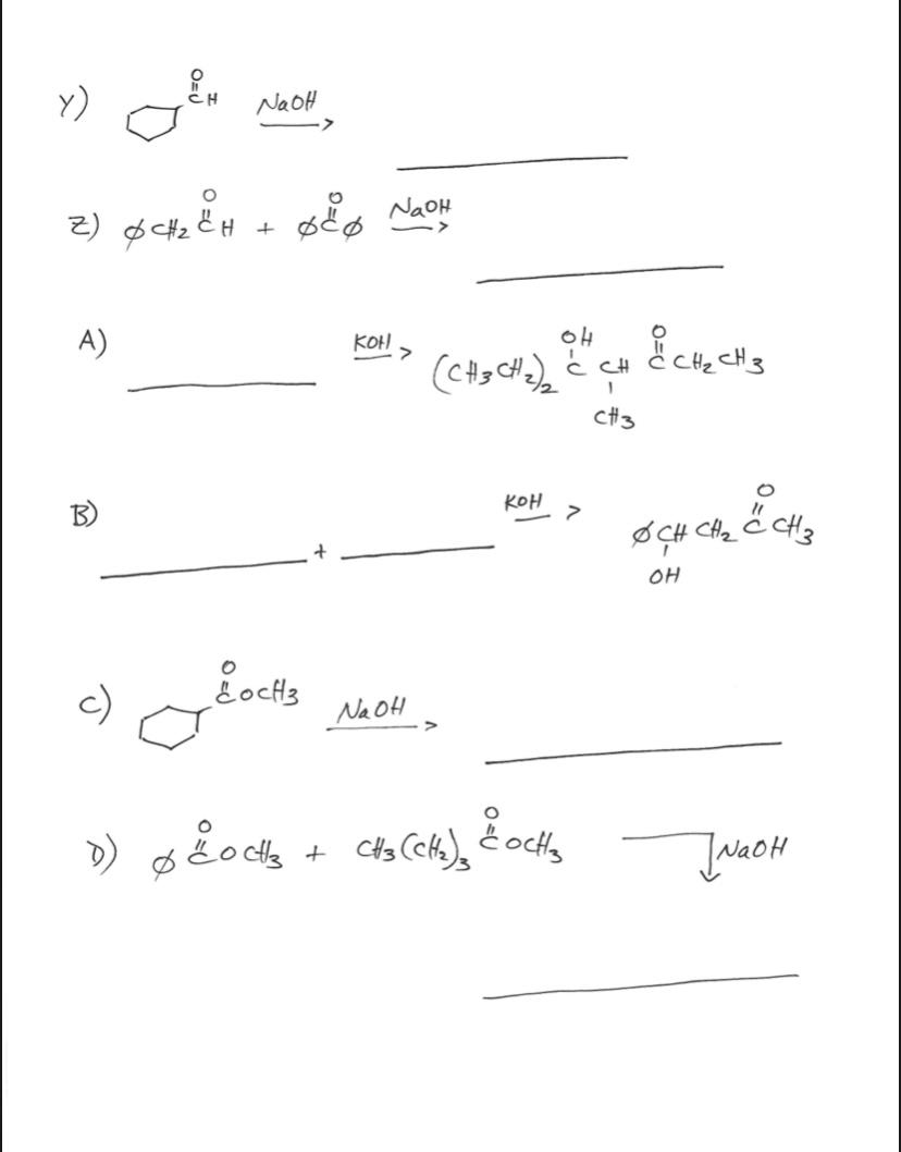 Solved Y O U Naoh Naoh Z 0 Ch2 Ch A Koh Oh والے اس سے Chegg Com