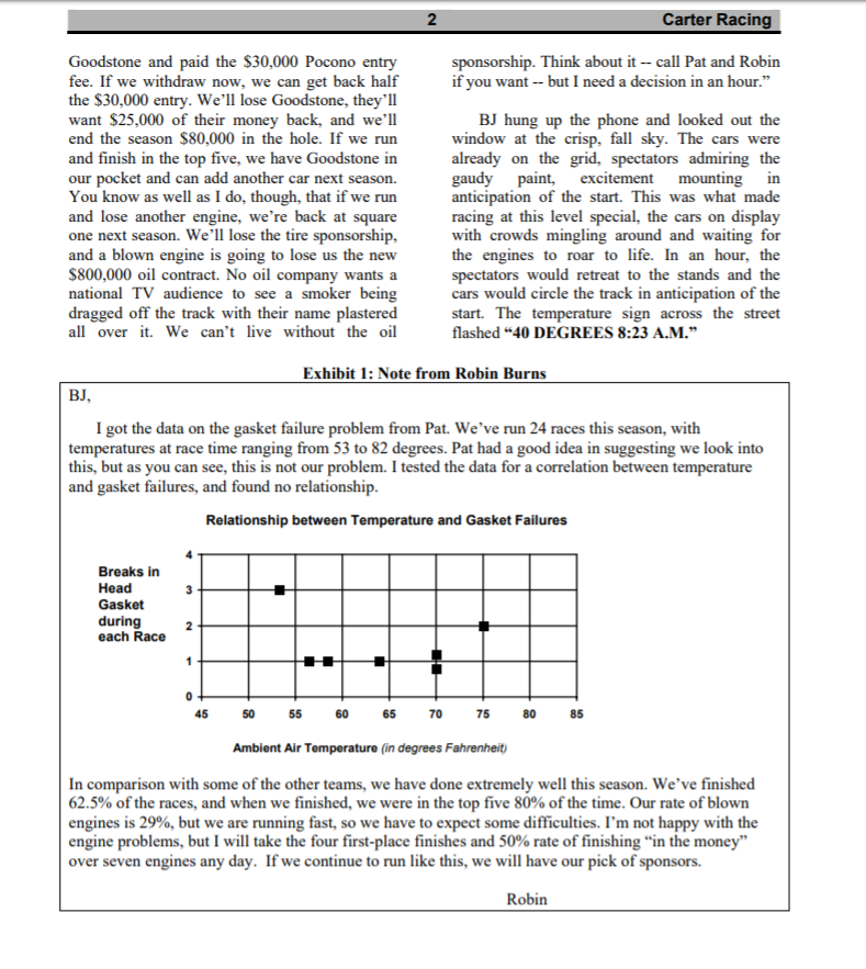 carter racing case study solution pdf