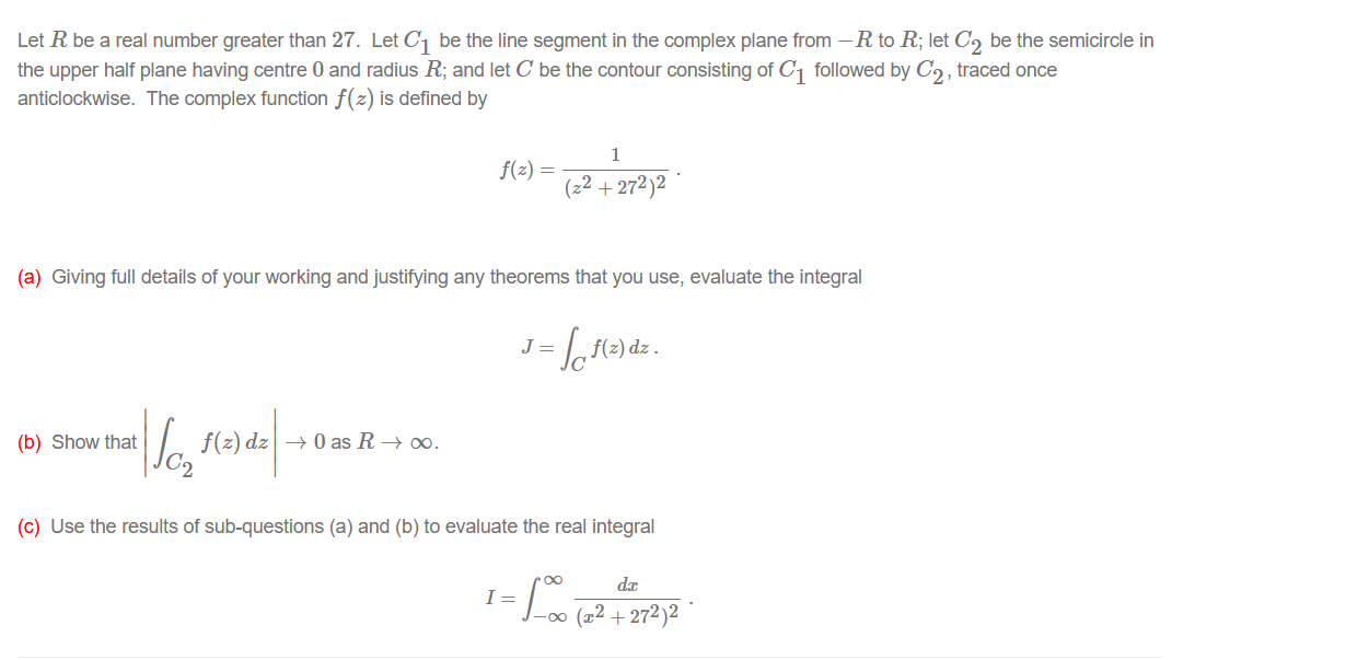 Solved Let R be a real number greater than 27. Let Cį be the | Chegg.com