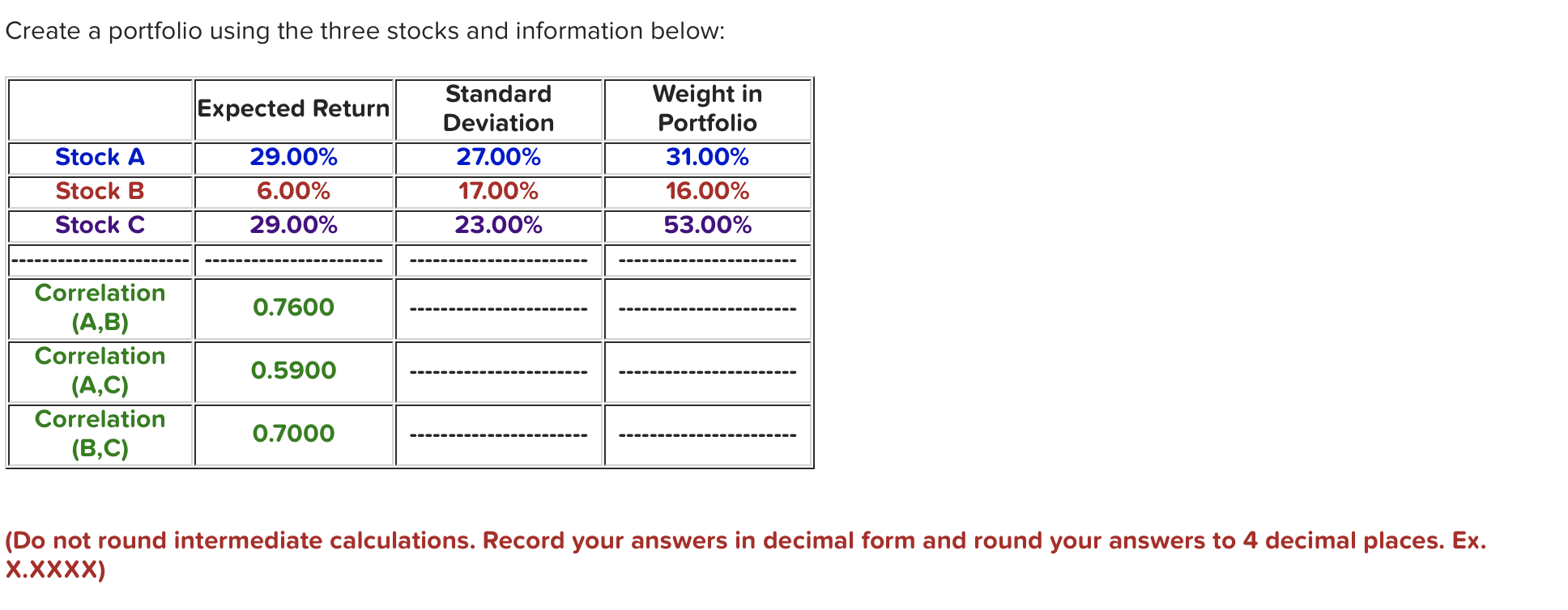 Solved (Do not round intermediate calculations. Record | Chegg.com