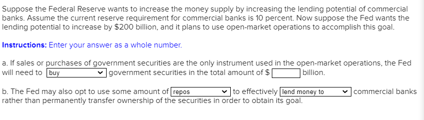 Solved Suppose The Federal Reserve Wants To Increase The | Chegg.com