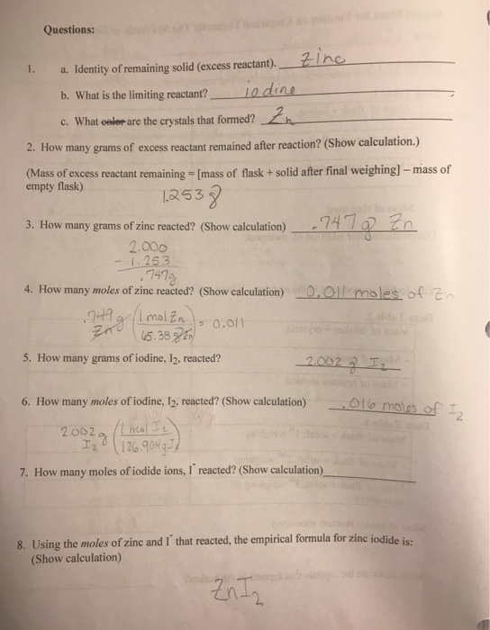 Solved Data Table 1. Mass of flask +iodine Mass of empty