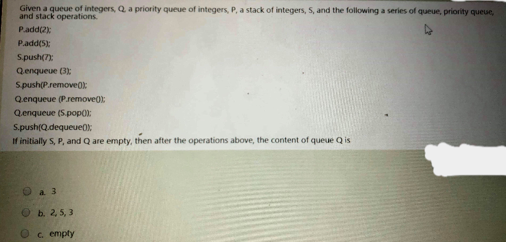Solved data structure q, show solution/reasoning as to how | Chegg.com
