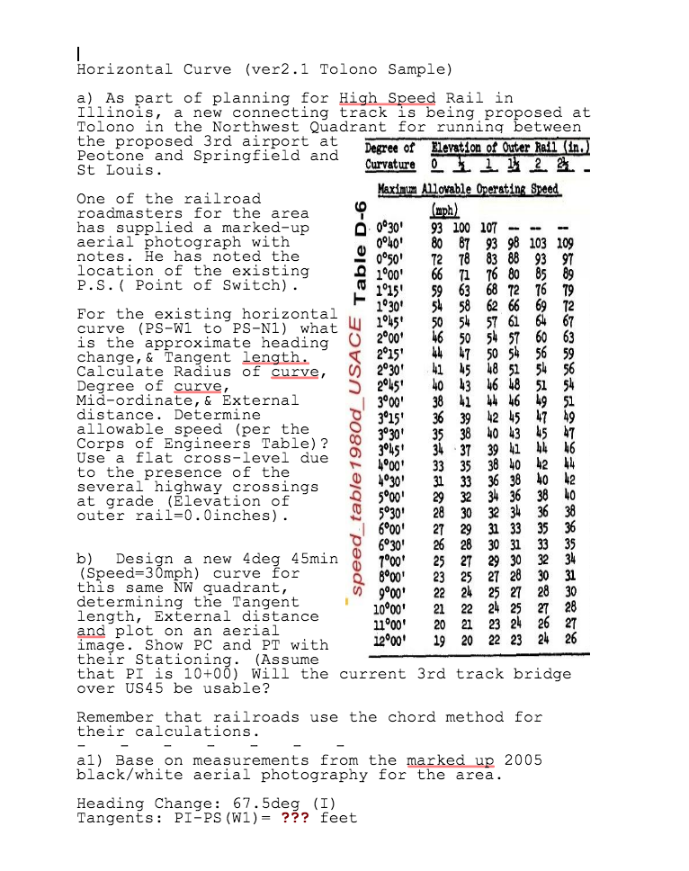 Horizontal Curve (ver2.1 Tolono Sample) a) As part of