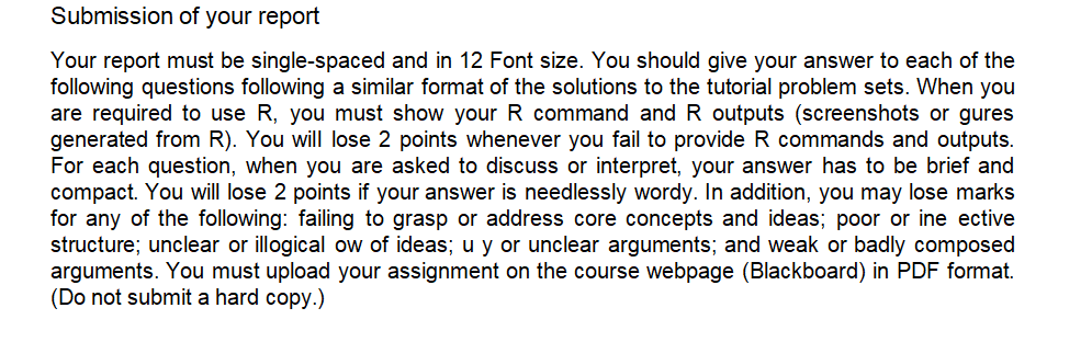 Submission of your report Your report must be | Chegg.com