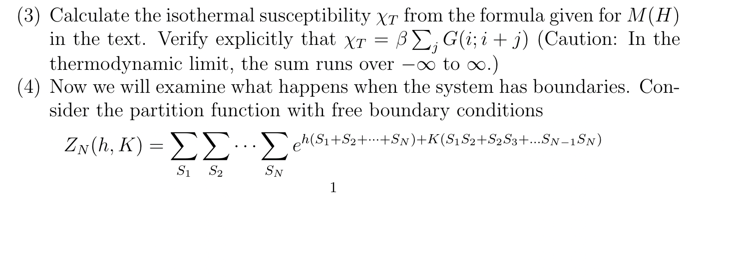 - 2 (3) Calculate the isothermal susceptibility Xt | Chegg.com