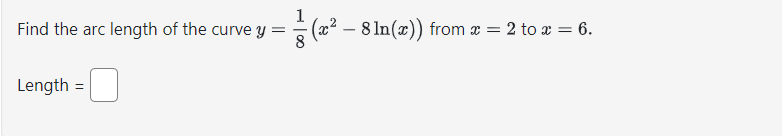 find the arc length of the curve y