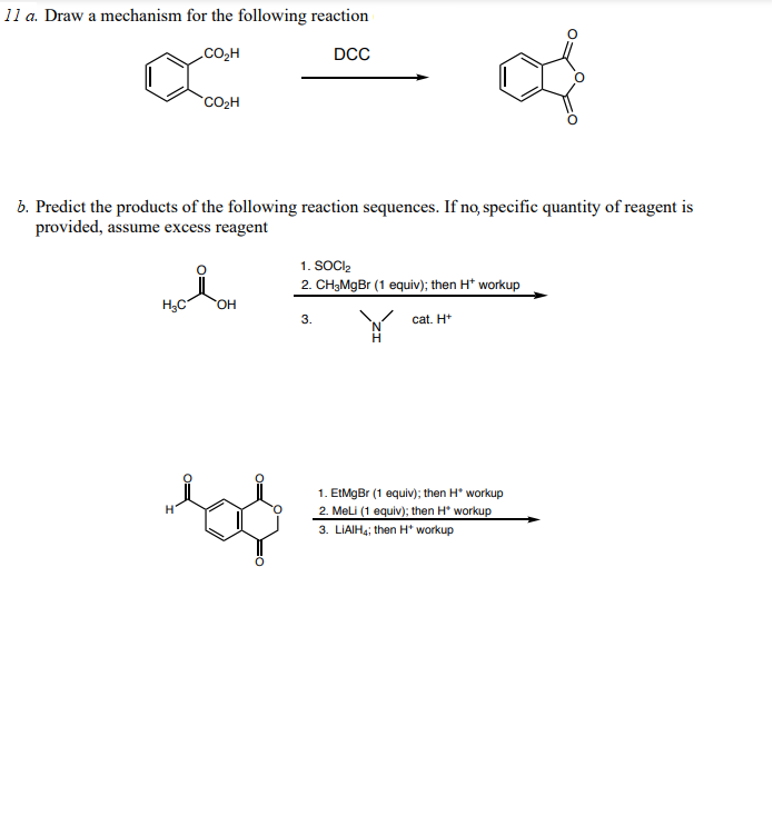 Solved 11 a. Draw a mechanism for the following reaction COH | Chegg.com