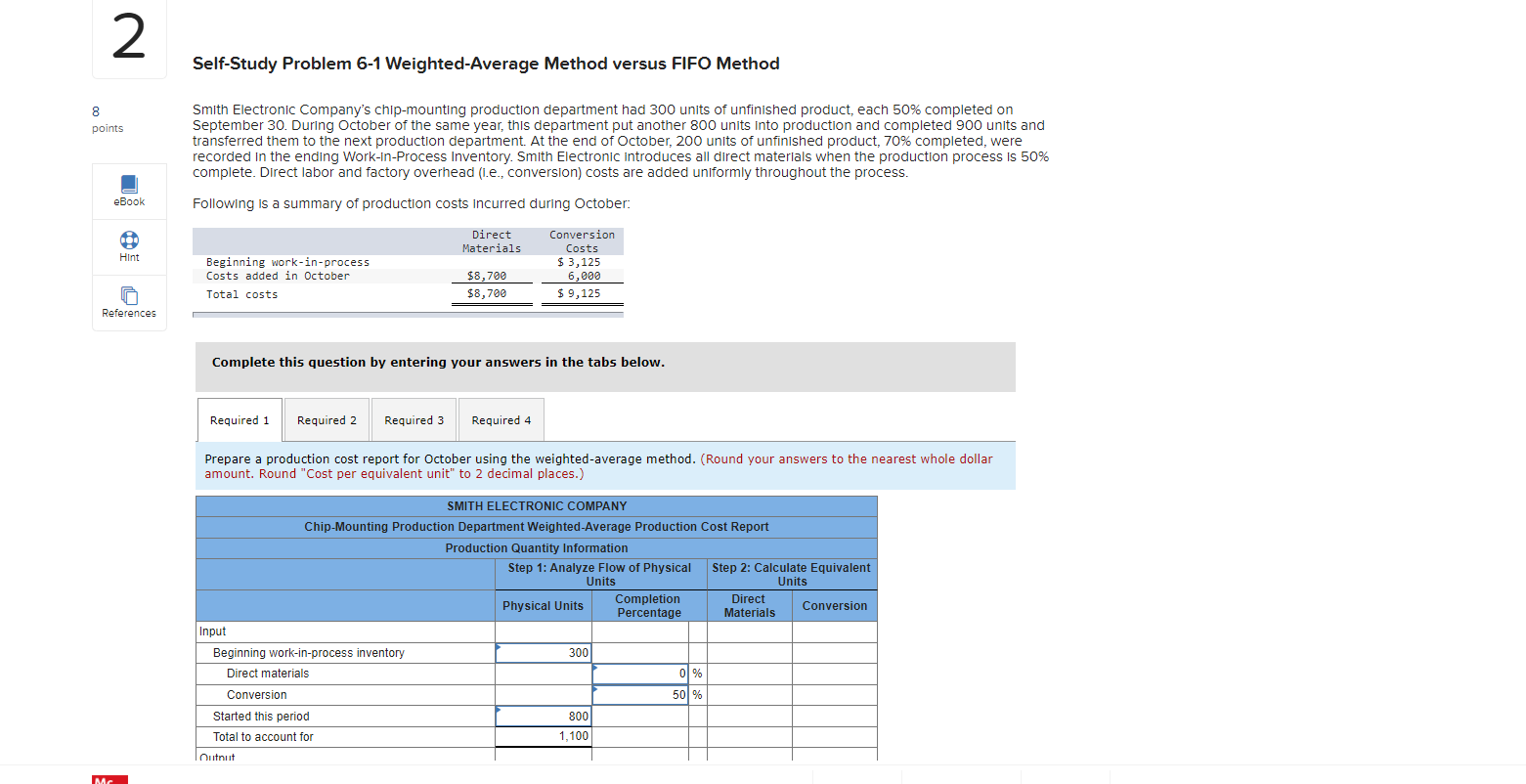 Solved 2 Self-Study Problem 6-1 Weighted-Average Method | Chegg.com