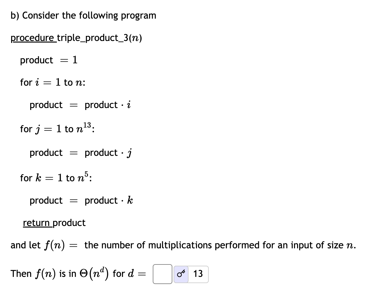 Solved b) Consider the following program procedure | Chegg.com