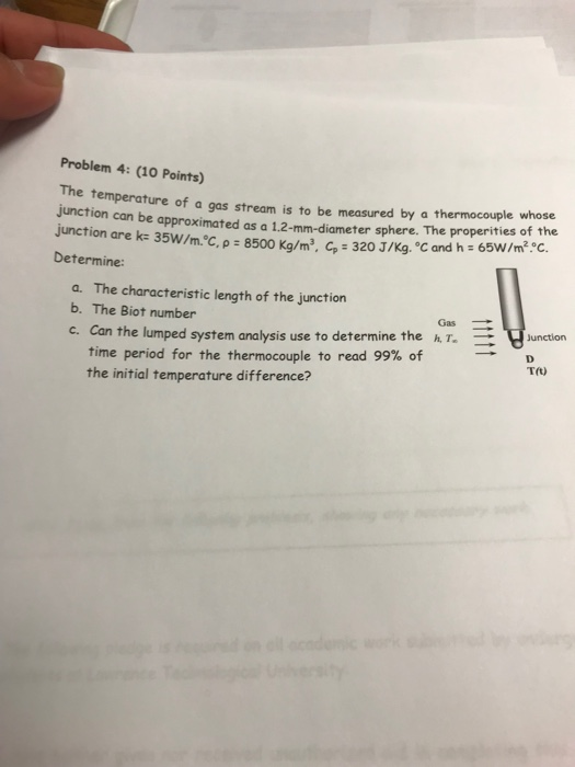 Solved Problem 4: (10 Points) The temperature of a gas | Chegg.com