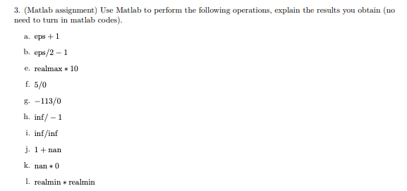 Solved 3. (Matlab assignment) Use Matlab to perform the | Chegg.com