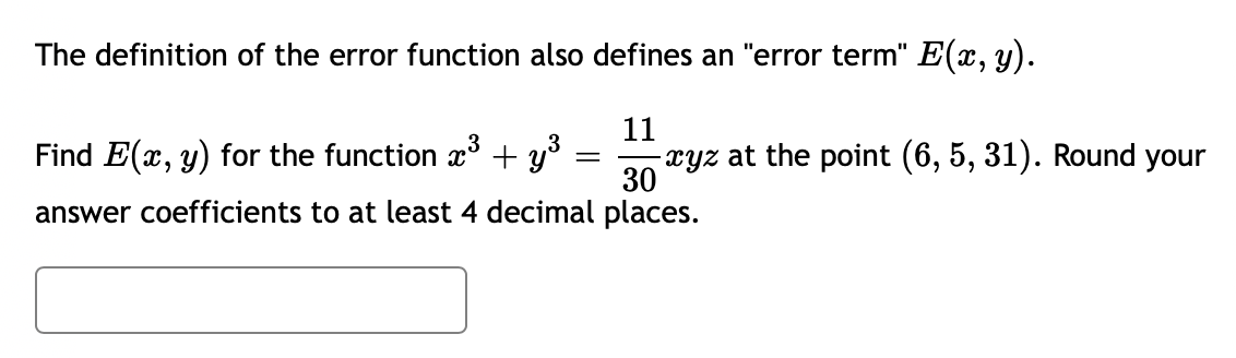Solved The definition of the error function also defines an | Chegg.com