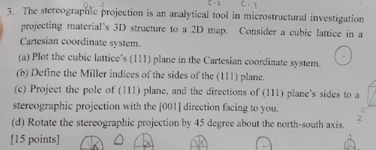Solved 3. The stereographic projection is an analytical tool | Chegg.com