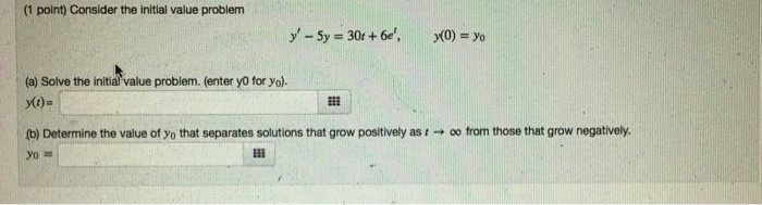 Solved Consider The Initial Value Problem Y' - 5y = 30t + 