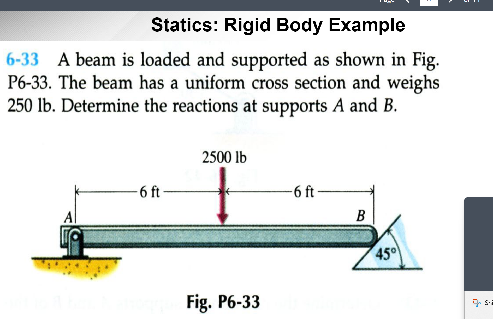 Solved Determine the reaction forces at point A and B and | Chegg.com