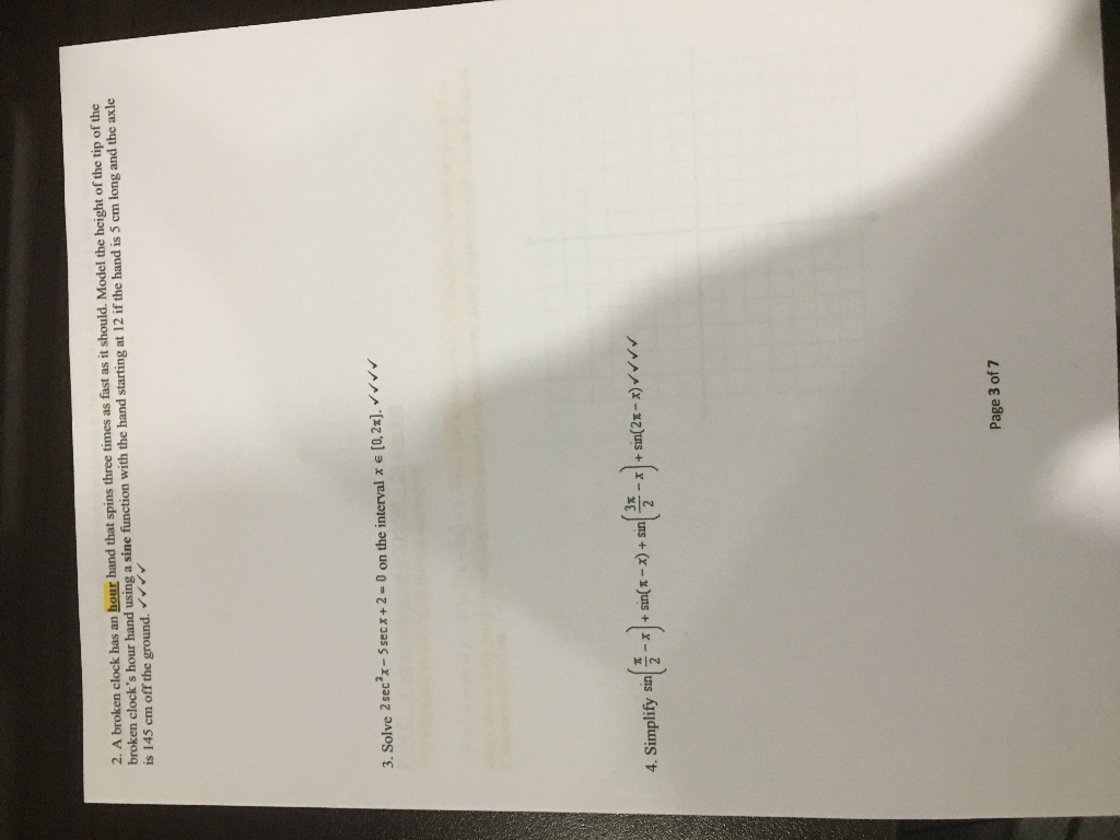 Solved 2. A broken clock has an hour hand that spins three | Chegg.com