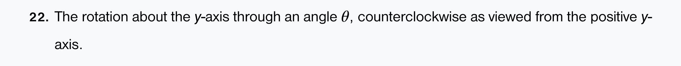 Solved The rotation about the y-axis through an angle θ, | Chegg.com