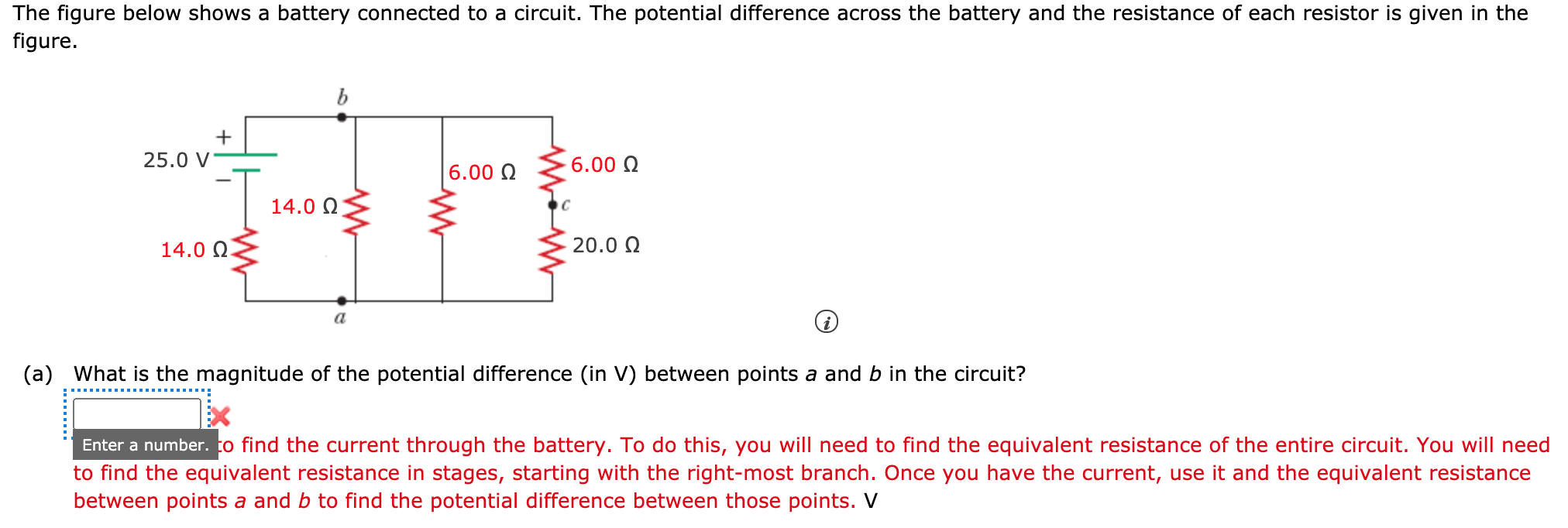 Solved The Figure Below Shows A Battery Connected To A | Chegg.com