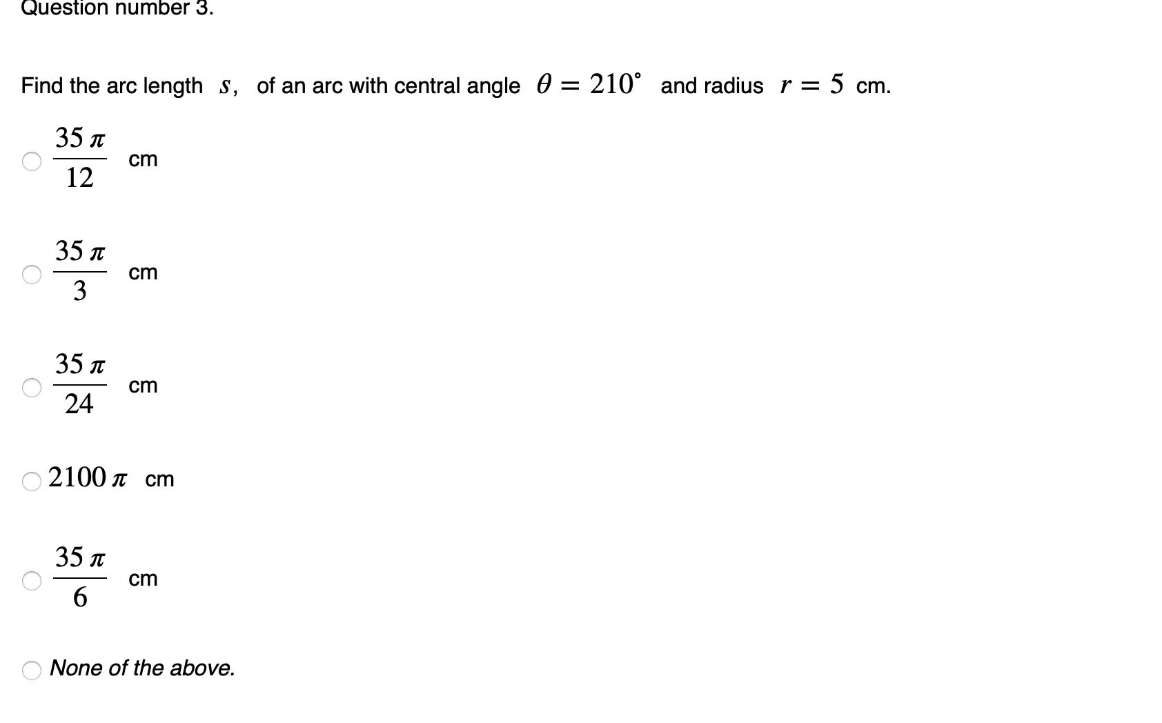 find-the-arc-length-s-of-an-arc-with-central-angle-chegg