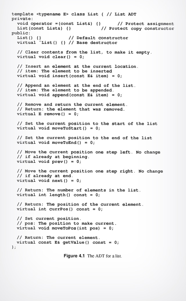 Figure 4.2 shows the array-based list implementation, | Chegg.com