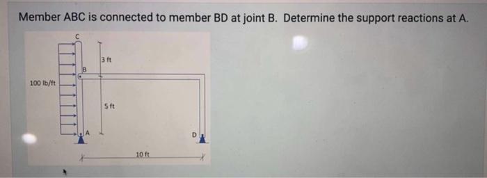 Solved Member ABC is connected to member BD at joint B. | Chegg.com