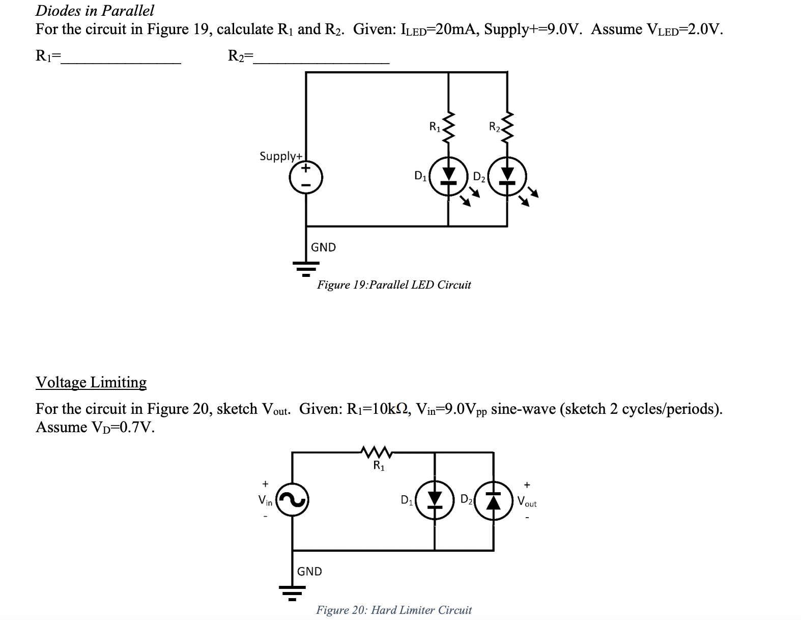 Solved Diodes in Parallel For the circuit in Figure 19,