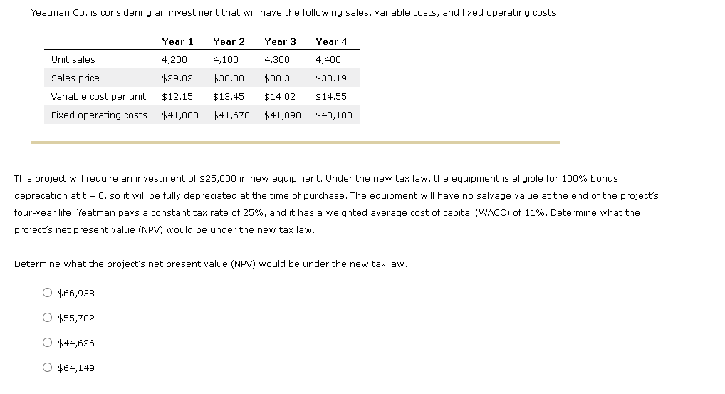 Solved This Project Will Require An Investment Of 25 000 In Chegg