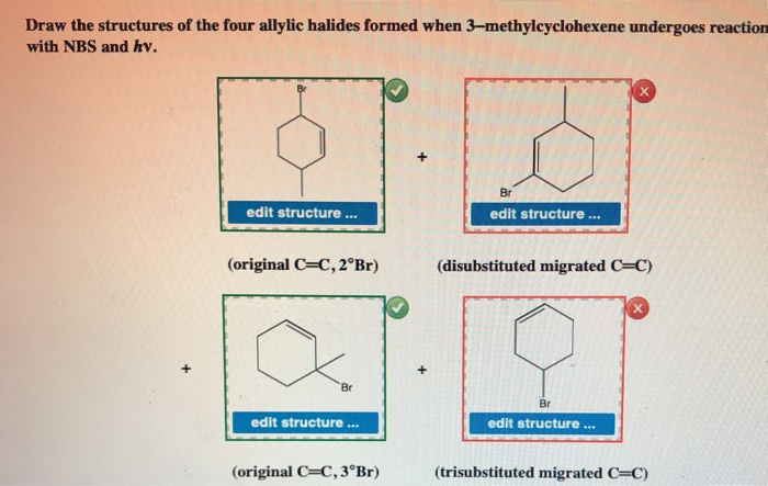 Solved Draw The Structures Of The Four Allylic Halides