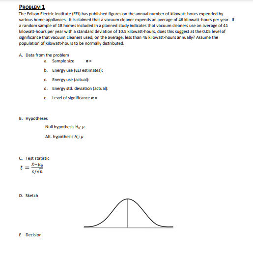 Solved PROBLEM 1 The Edison Electric Institute (EEI) has