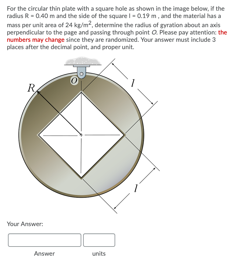 Solved For the circular thin plate with a square hole as | Chegg.com