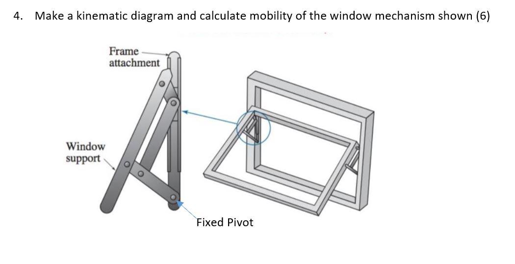 Solved 4. Make a kinematic diagram and calculate mobility of | Chegg.com