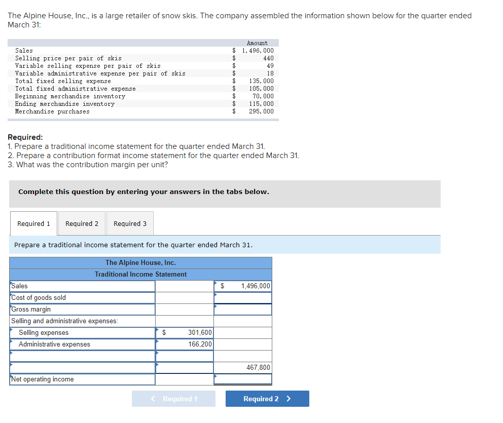 Solved The Alpine House, Inc., is a large retailer of snow | Chegg.com