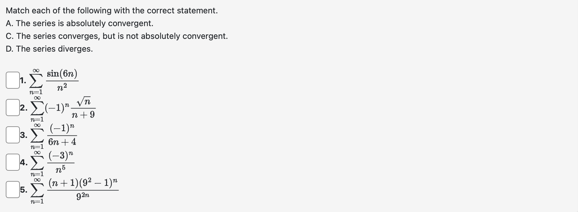 Solved Match each of the following with the correct | Chegg.com