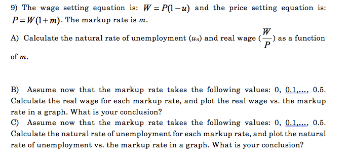 9-the-wage-setting-equation-is-w-p-1-u-and-the-chegg