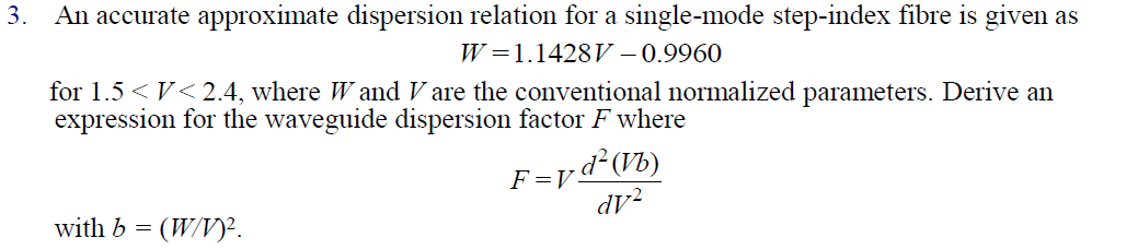 Solved 3. An accurate approximate dispersion relation for a | Chegg.com