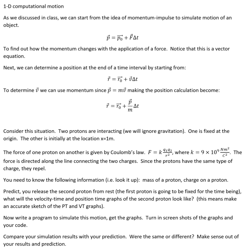 Solved Program must be written in VPython. I am having | Chegg.com