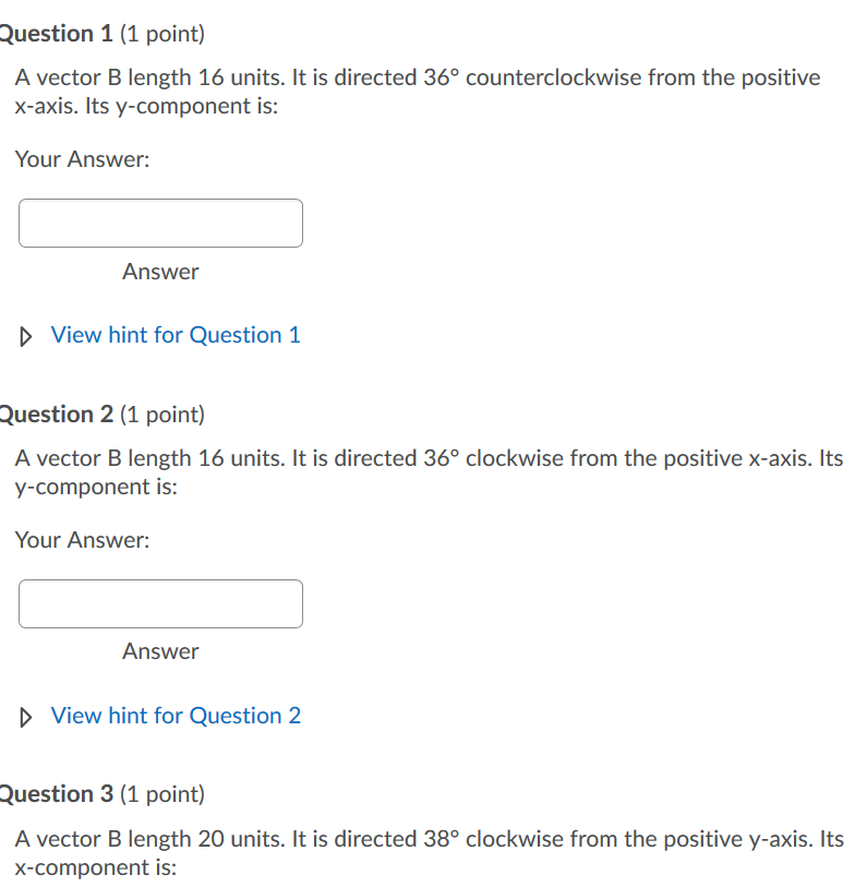 Solved Question 4 (1 point) Saved A vector B length 14 | Chegg.com