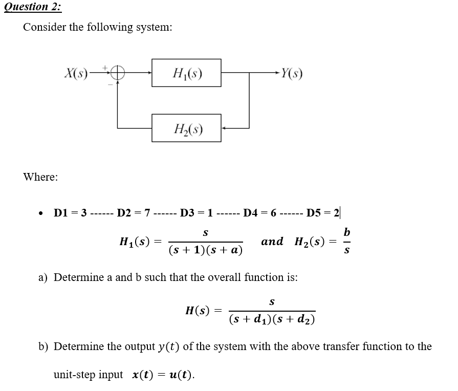 Solved Question 2: Consider the following system: X(s) + | Chegg.com