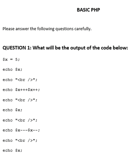 Solved this is basic php, help me with correct answer | Chegg.com