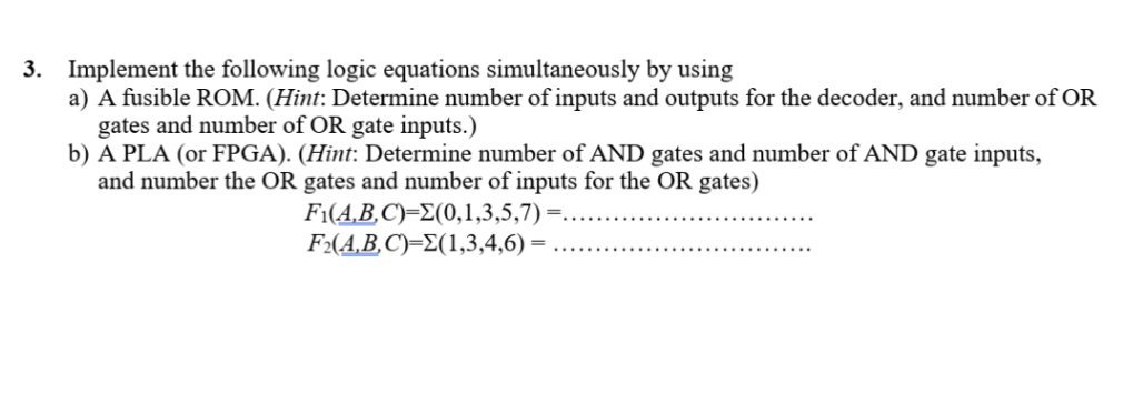 Solved 3. Implement the following logic equations | Chegg.com
