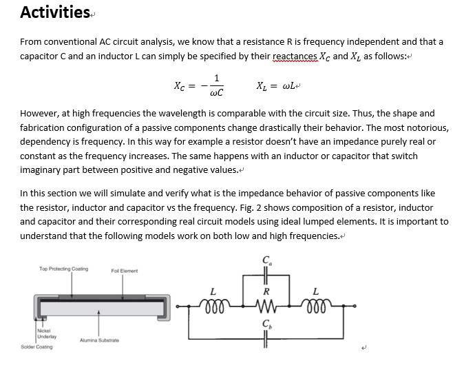 Solved Activities From Conventional Ac Circuit Analysis Chegg Com