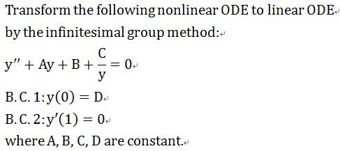 Transform the following nonlinear ODE to linear ODE- | Chegg.com