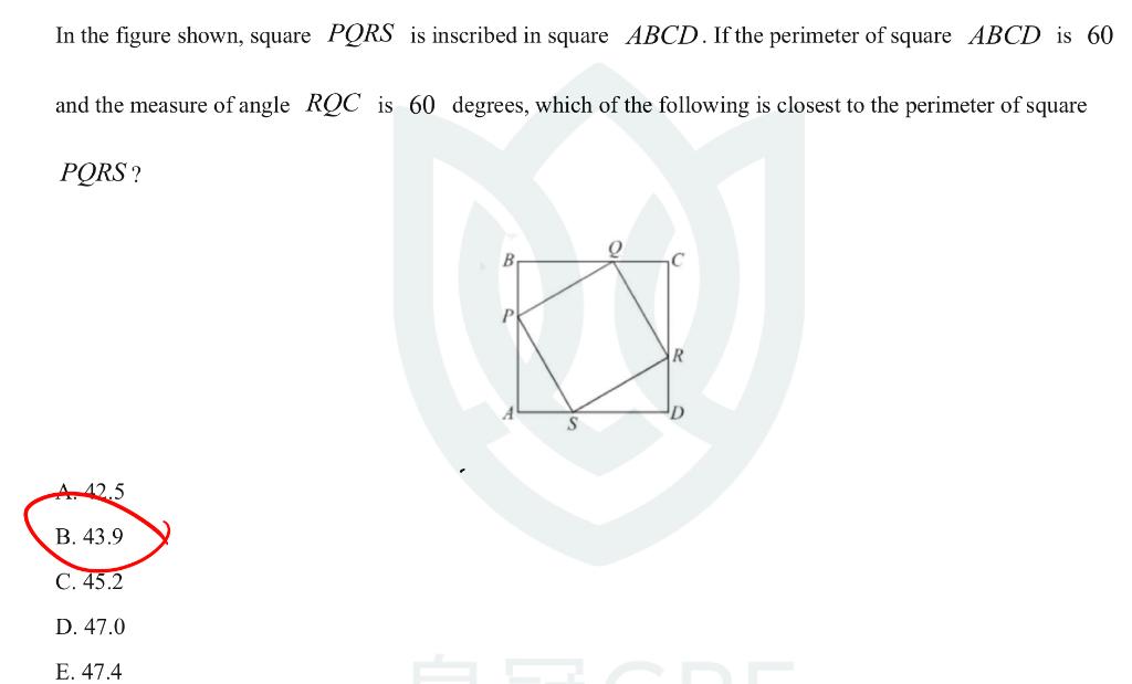 Solved In The Figure Shown, Square Pqrs Is Inscribed In 