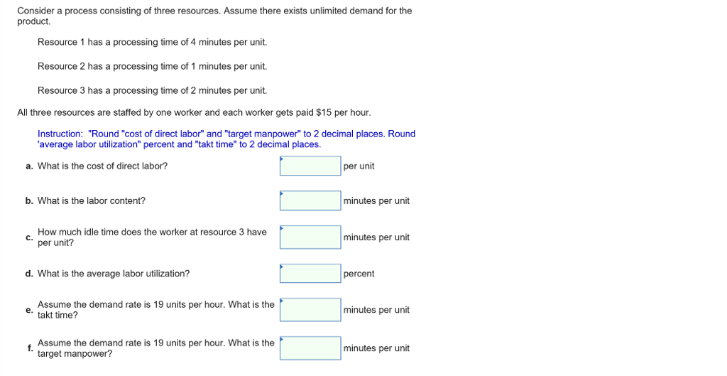 Solved Consider a process consisting of three resources. | Chegg.com