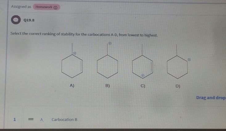 Solved Select the correct ranking of stability for the | Chegg.com